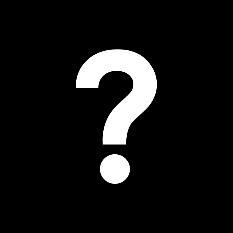 white question mark with rgb glitch effect